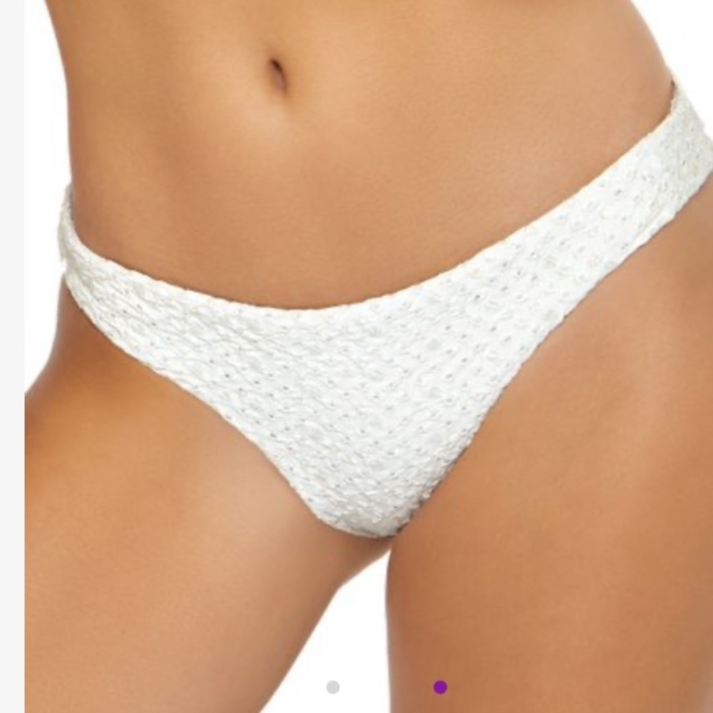 NWOT PilyQ White Eyelet Bikini Bottoms